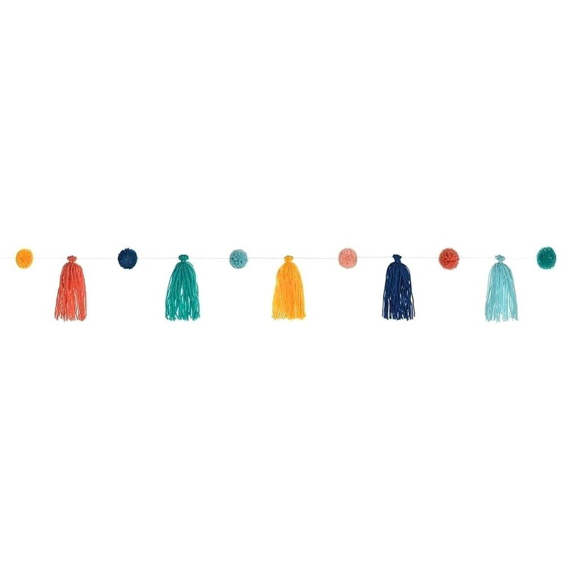 Boho Pom Pom Yarn Tassel Banner