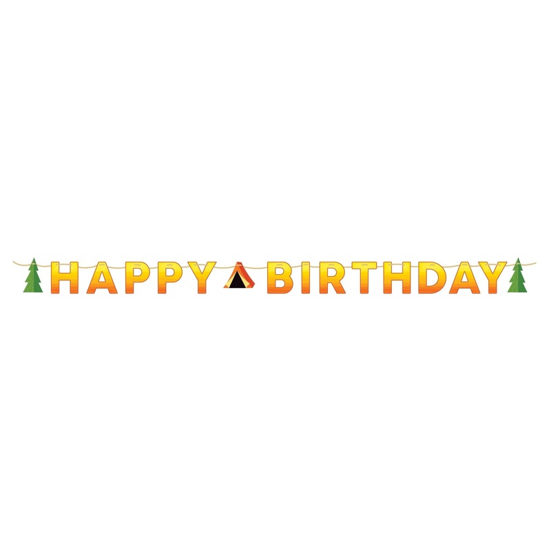 Camping "Happy Birthday" Banner