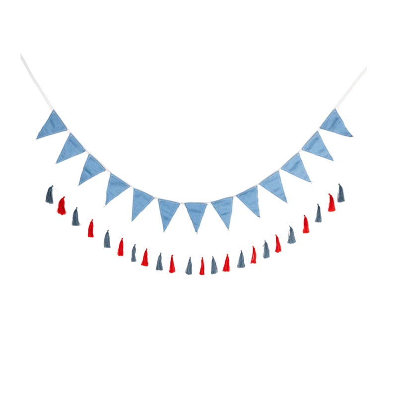 Chambray & Tassel Banner Set