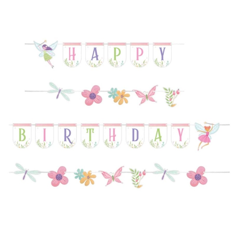 Forest Fairy Birthday Banner