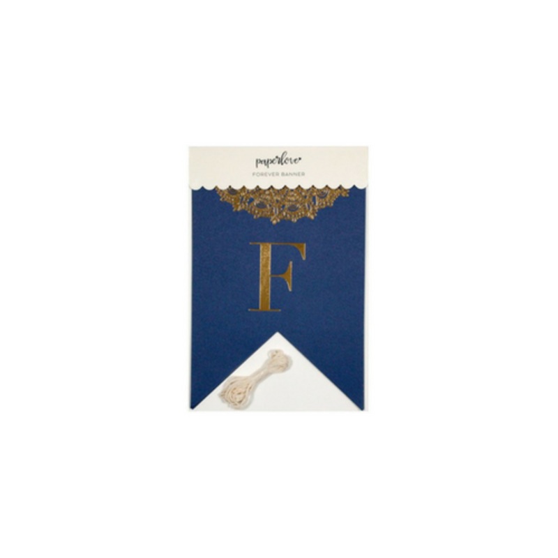 "Forever" Navy & Gold Banner