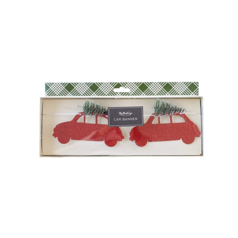 Glitter Cars Christmas Banner