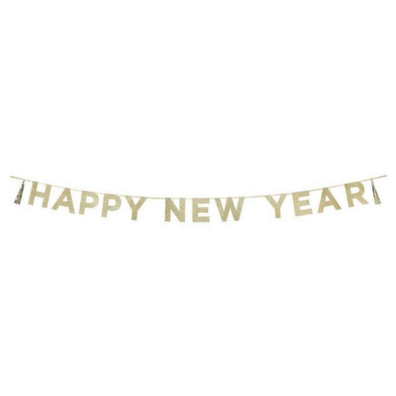 Glittery Happy New Year Banner
