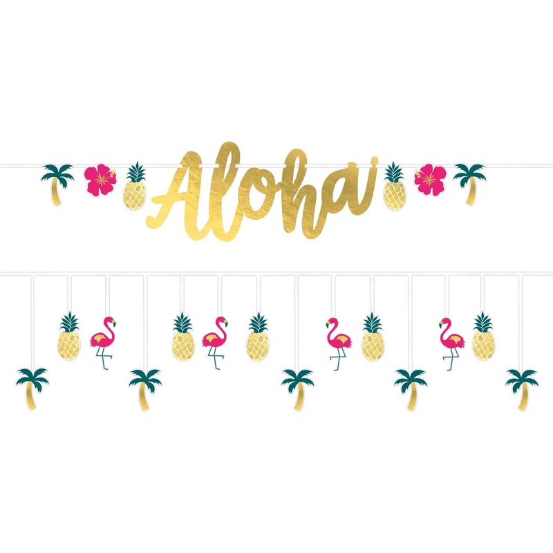 Gold Foil Aloha Party Banner