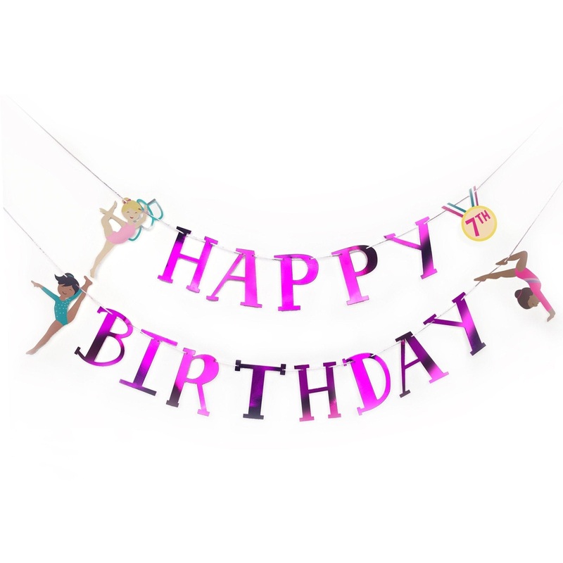 Gymnastics Party Birthday Banner