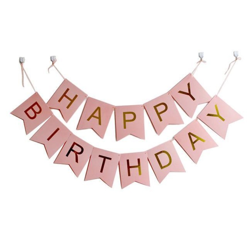 Happy Birthday Banner - Pink
