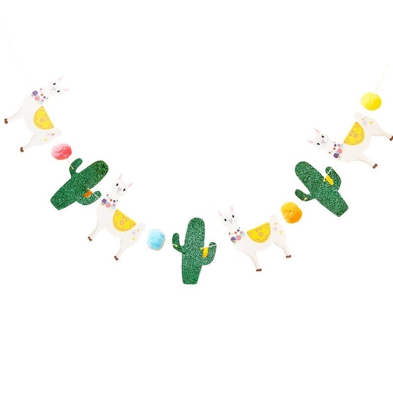 Llama, Cactus And Pompom Banner