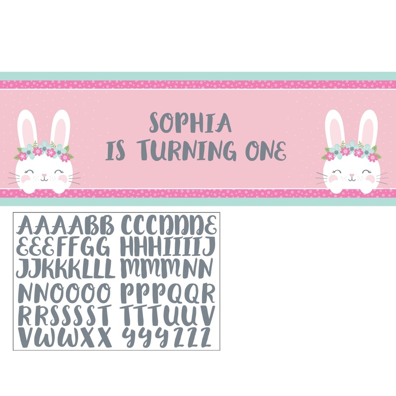 Personalized Bunny Party Banner