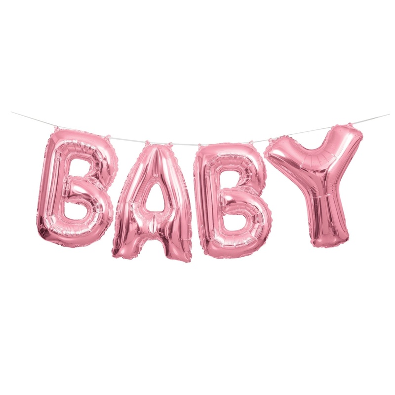 Pink "Baby" Balloon Banner Kit