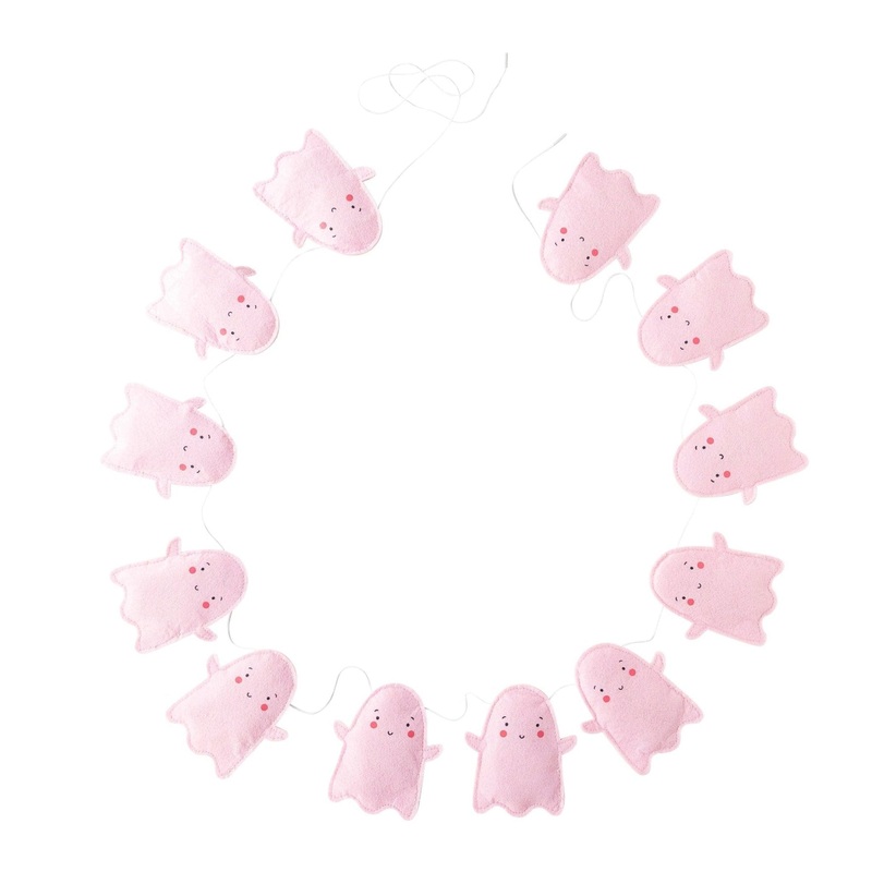 Pink Ghost Felt Banner