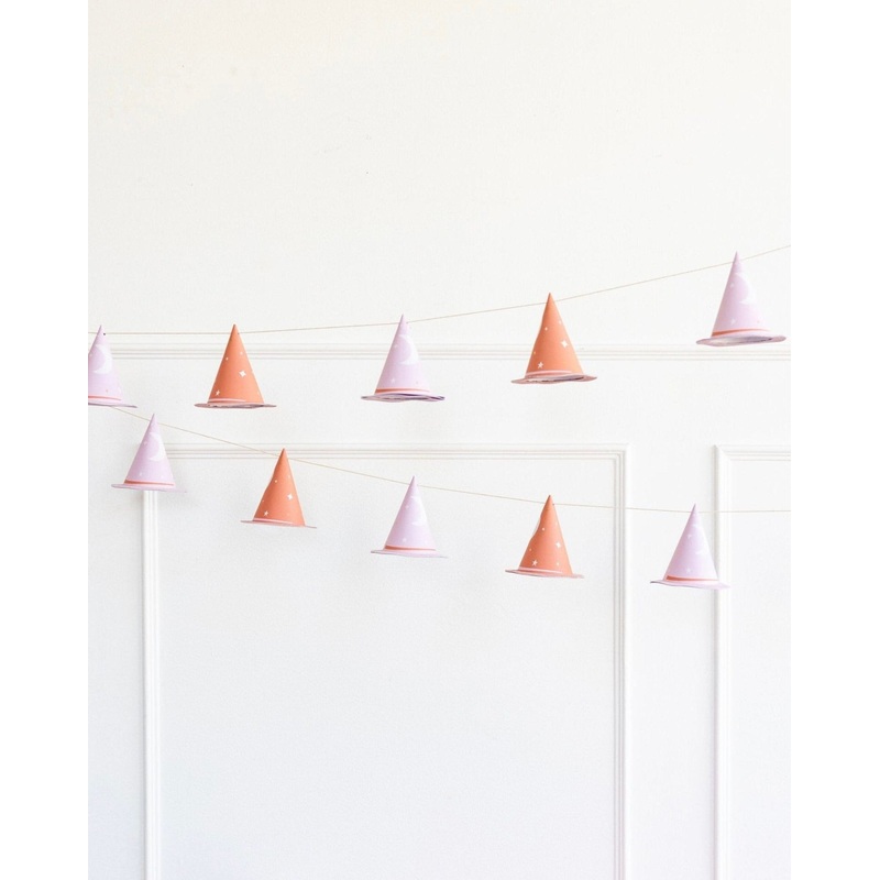 Pink & Orange Witch Hat Banner