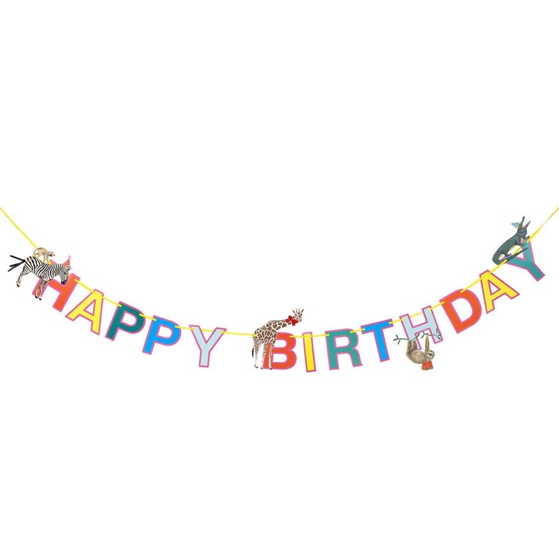 Safari Animal Birthday Banner