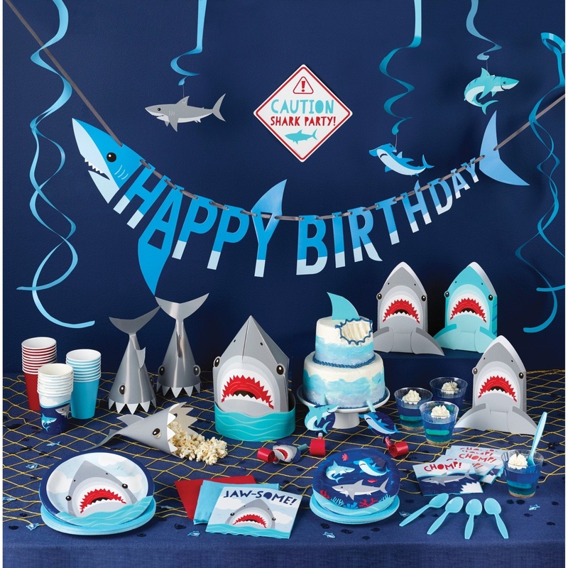 Shark "Happy Birthday" Banner