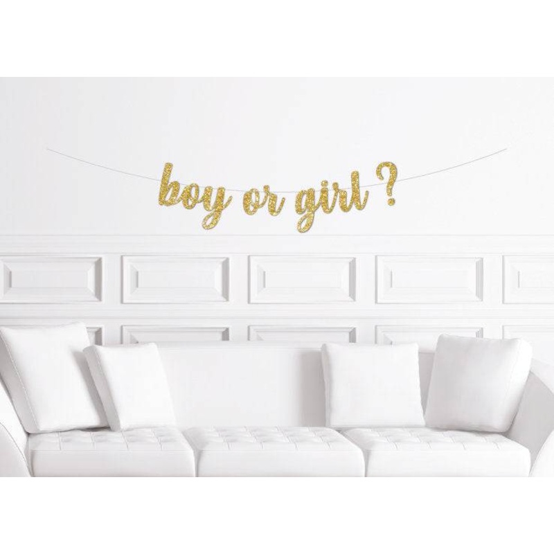 Boy or Girl? Cursive Banner
