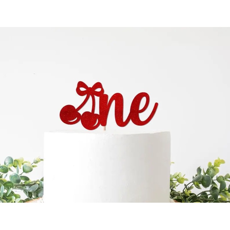 Cherry 1st Birthday Cake Topper