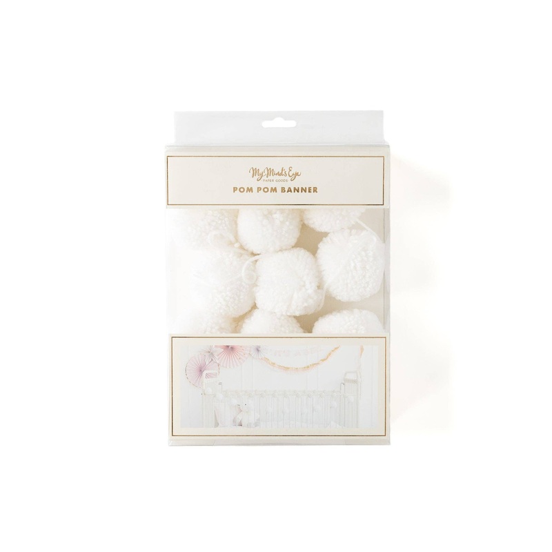 Cream Yarn Pom Pom Banner S1019