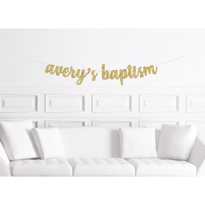 Custom Baptism Cursive Banner