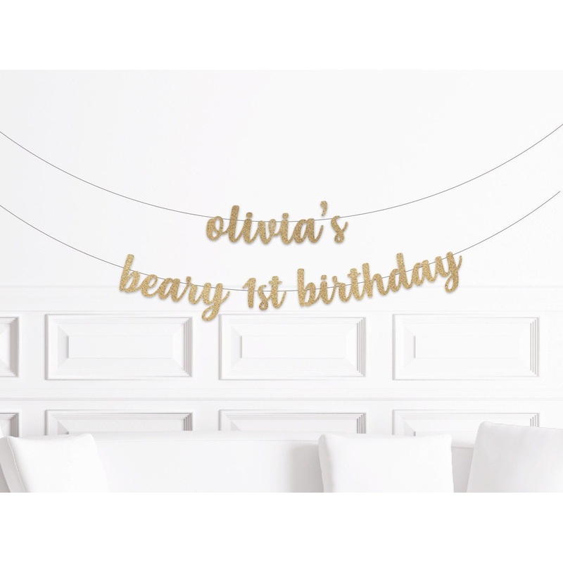 Custom Beary 1st Birthday Banner