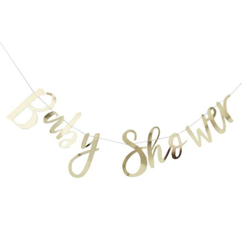 Gold Baby Shower Banner S7009