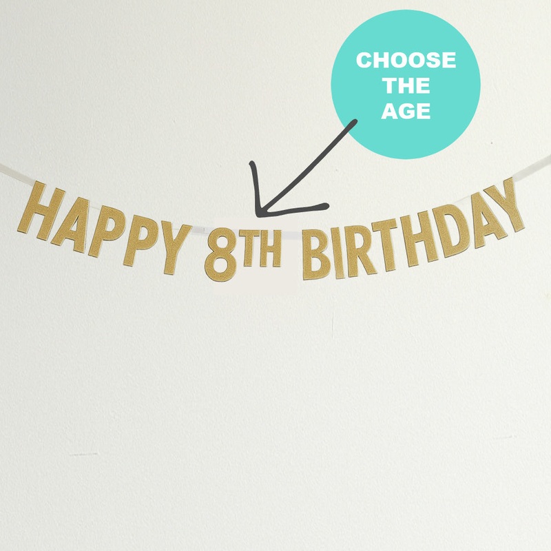 Gold Birthday Banner - Age