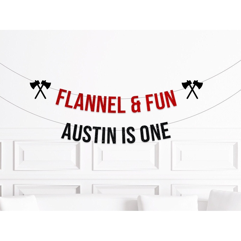 Lumberjack 1st Birthday Banner