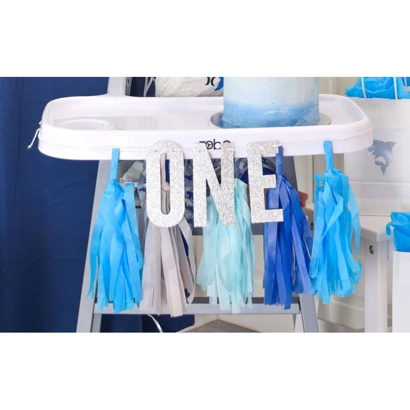 ONE highchair banner- Blue