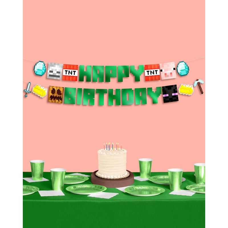 Pixel Mining Birthday Banner