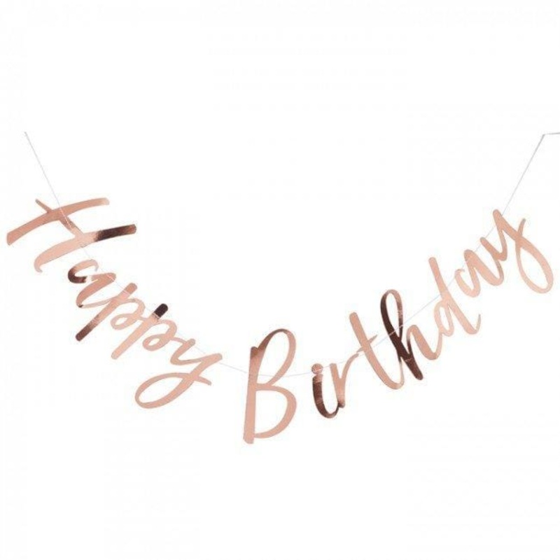 Rose Gold Birthday Banner