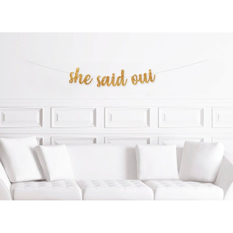 She Said Oui Glitter Banner