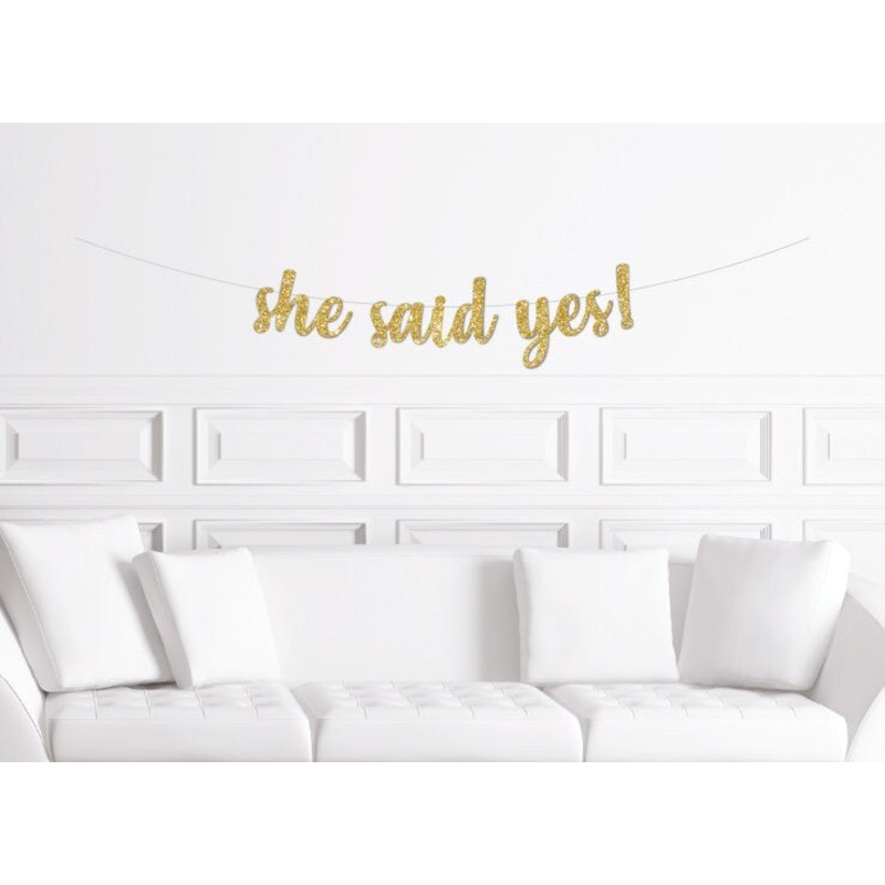 She Said Yes! Cursive Banner