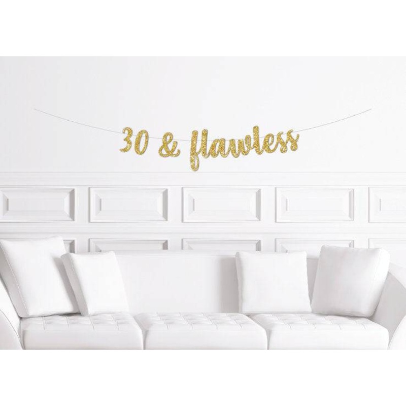 30 and Flawless Cursive Banner