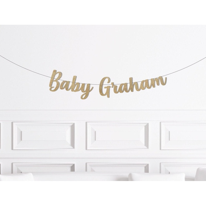 Baby Name Glitter Banner