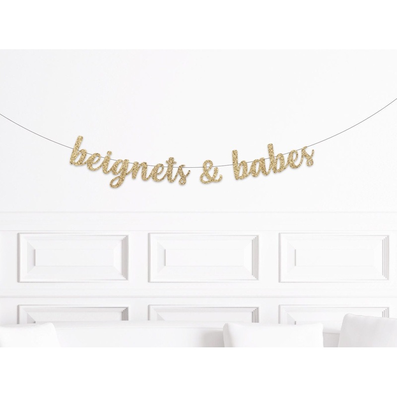 Beignets & Babes Glitter Banner