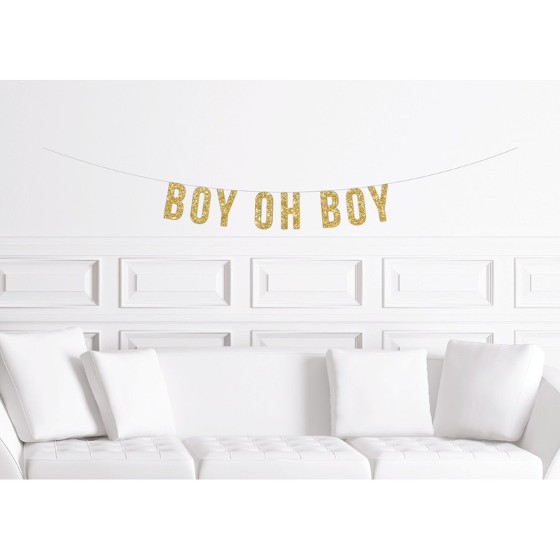 Boy Oh Boy Banner Glitter Banner
