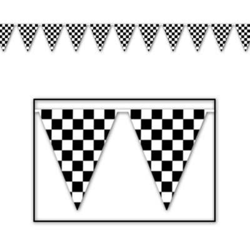 Checkered Pennant Banner-12ft