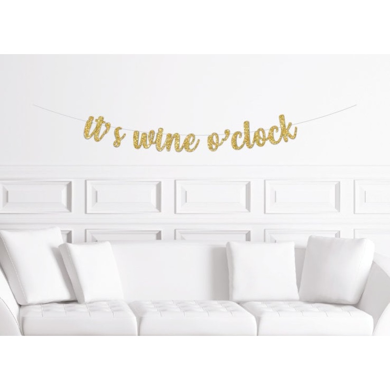 It's Wine O'Clock Cursive Banner