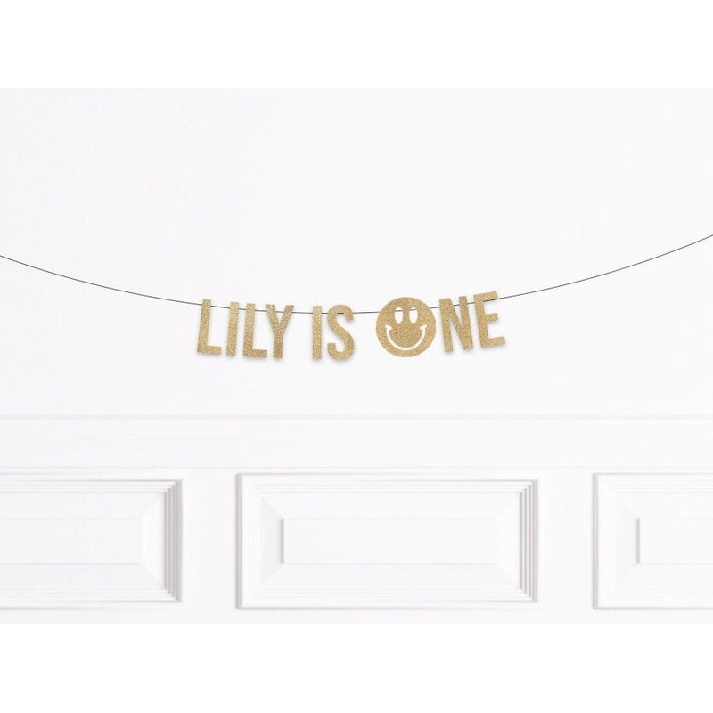 Smiley Face 1st Birthday Banner