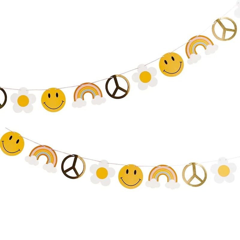 Smiley Groovy Party Garland 2.5M