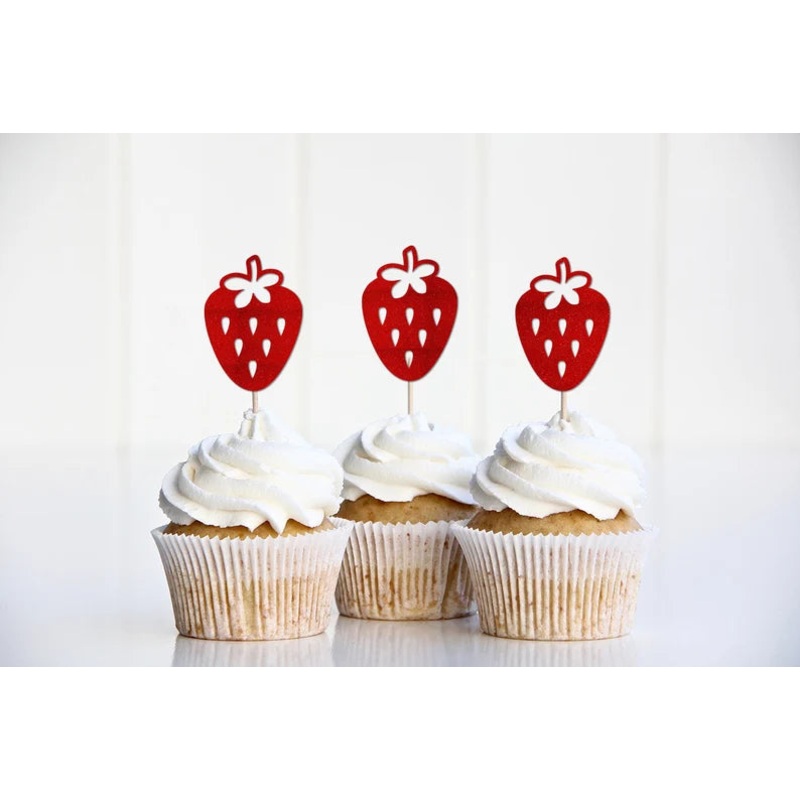 Strawberry Cupcake Toppers