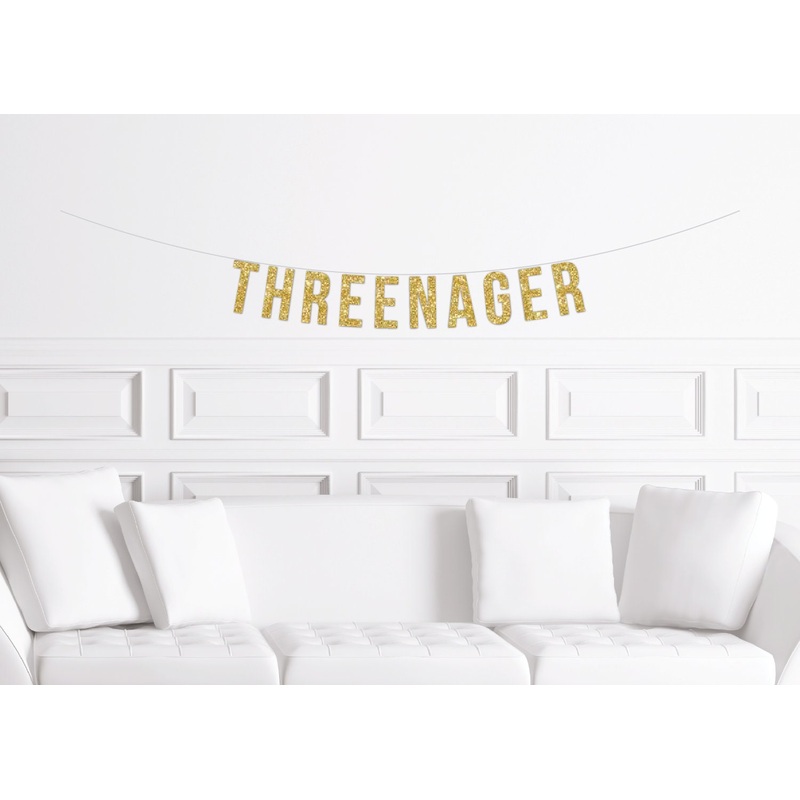 Threenager Glitter Banner