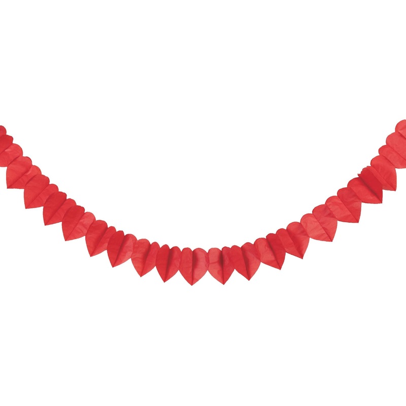 HEARTS TISSUE PAPER BANNER - RED