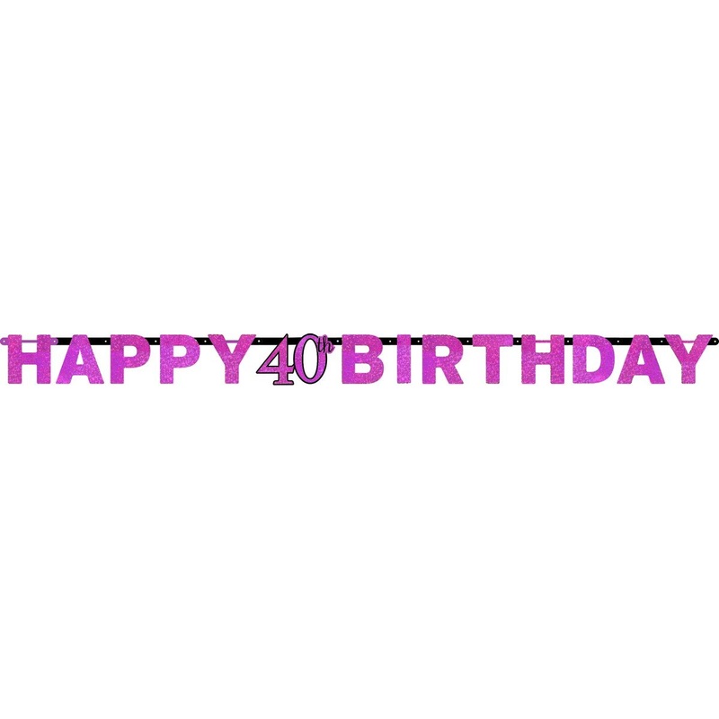 Pink Celebration Banners 40th