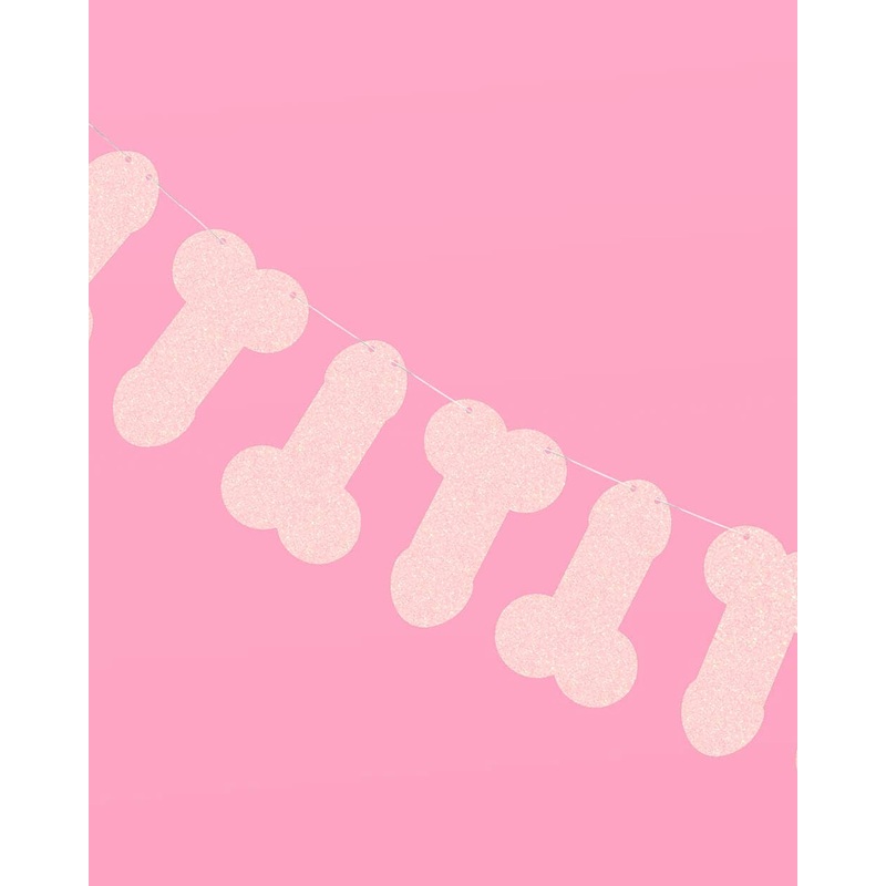 Pink Penis Glitter Banner