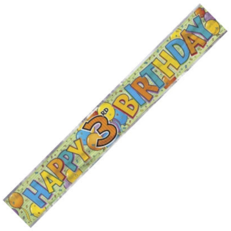 Age 3 Foil Banner 3.65m