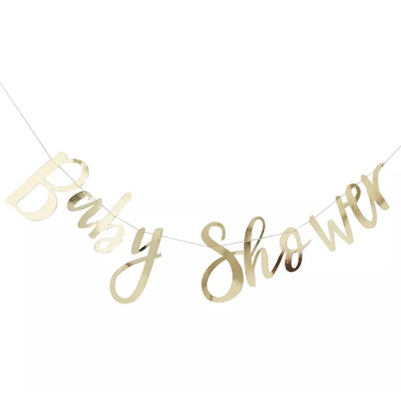 Baby Shower Gold Letter Banner