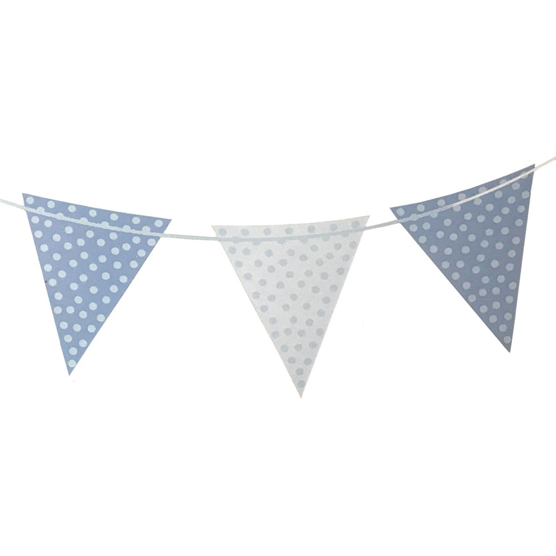 Blue Polkadot Bunting Approx 2m
