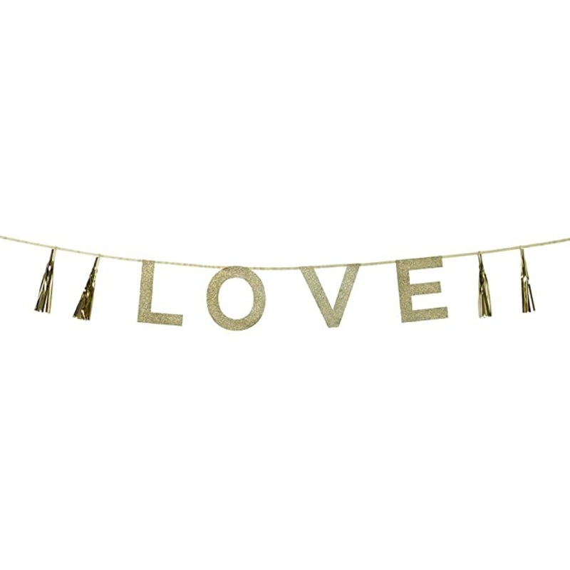 Gold Glitter Love Letter Banner