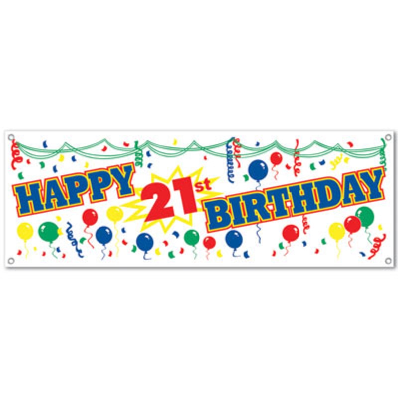 Happy "21st" Birthday Banner