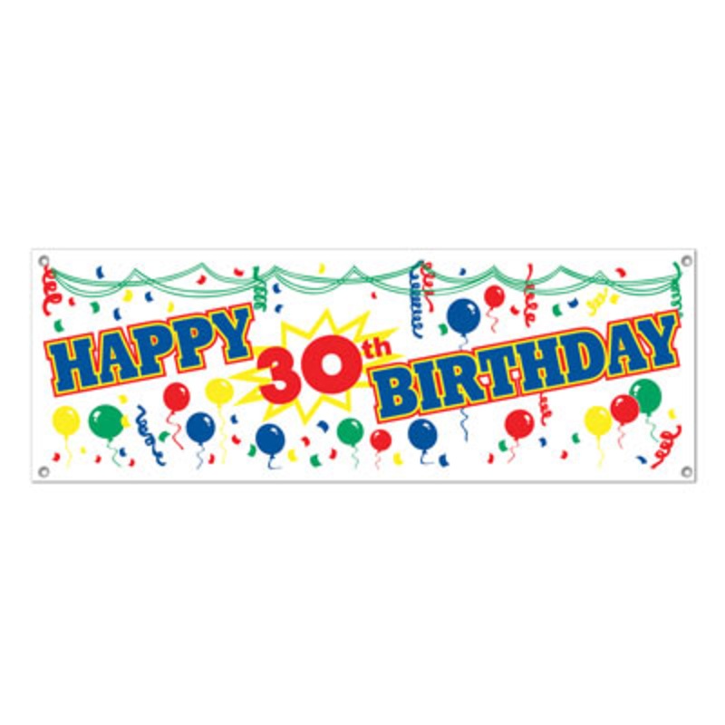 Happy "30th" Birthday Banner