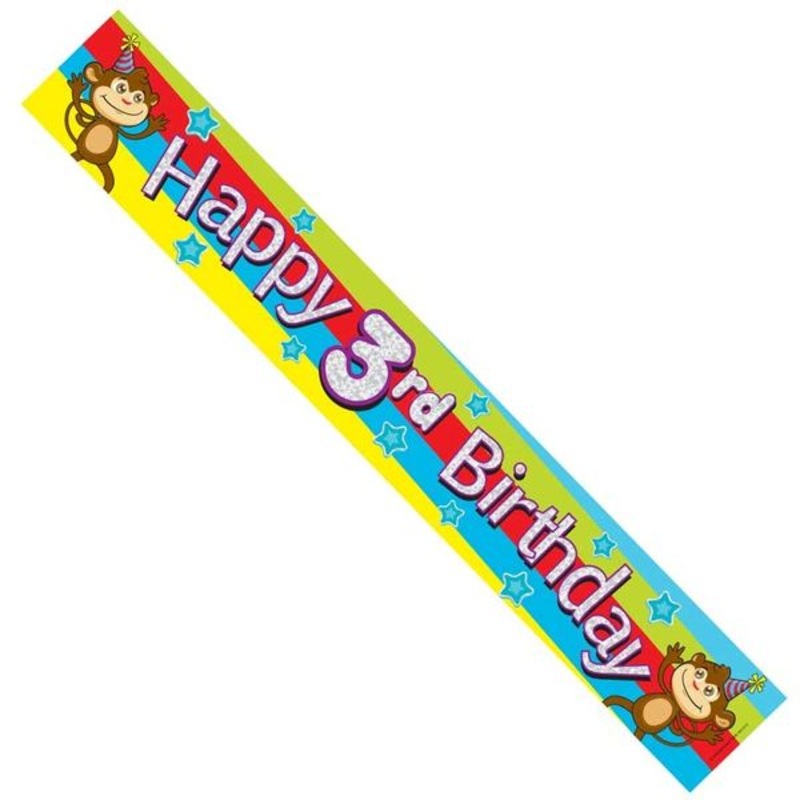 Happy 3rd Birthday Monkey Banner